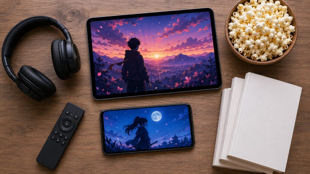タブレットやスマートフォンでアニメ配信を楽しむ視聴環境