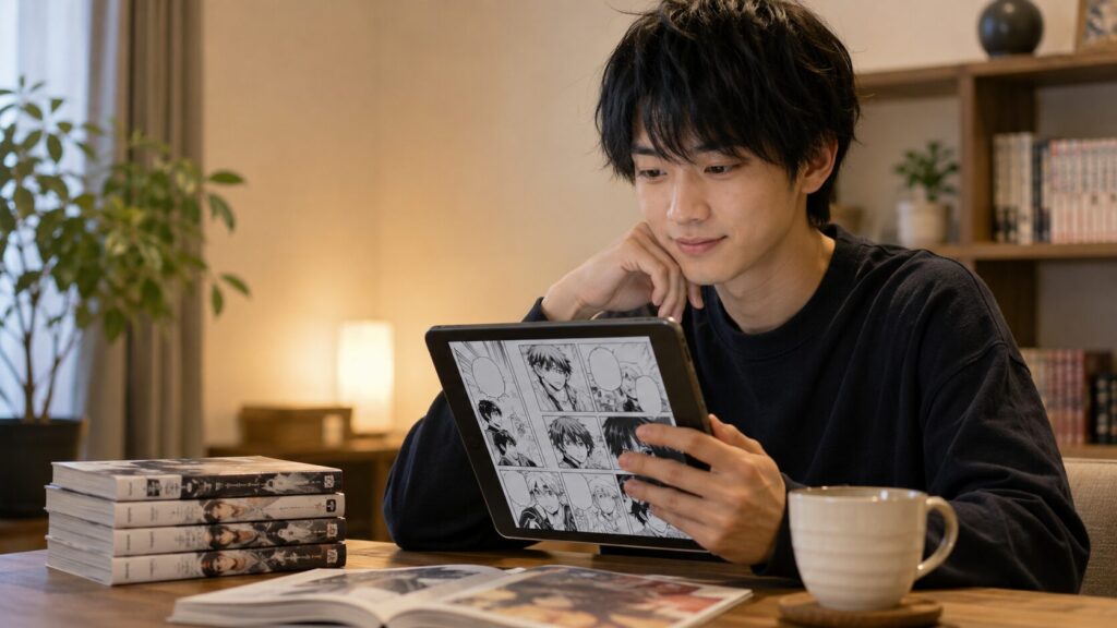 ケロロ軍曹の原作漫画を電子書籍で読む日本人男性