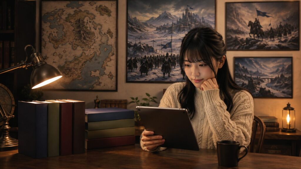幼女戦記アニメの続きを電子書籍で読む日本人女性