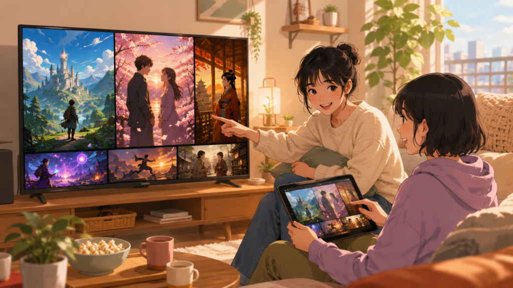 今期アニメのおすすめ作品をテレビで選ぶ日本人女性