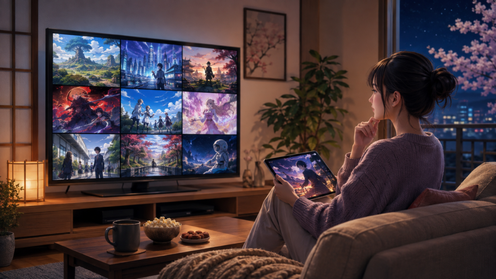 2026年夏の今期アニメから見たい作品を選ぶ女性