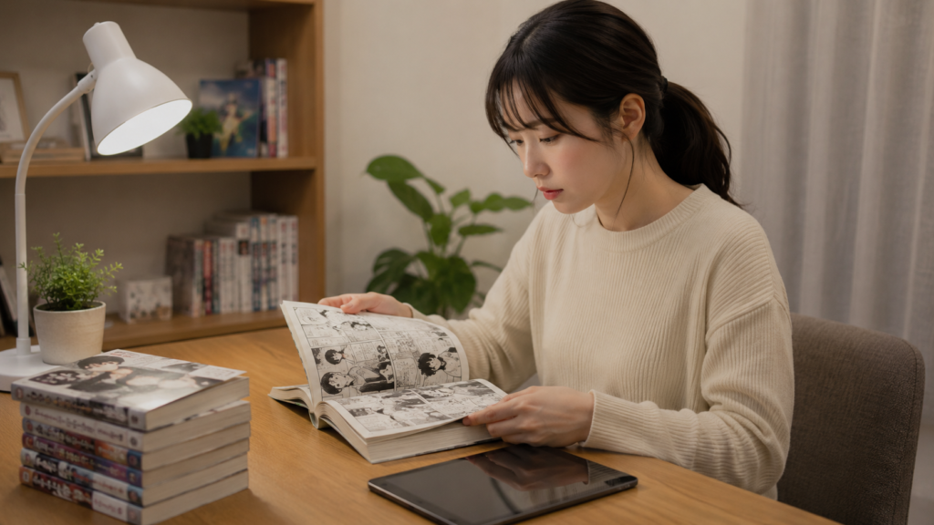 アニメの続きを原作漫画で読む日本人女性